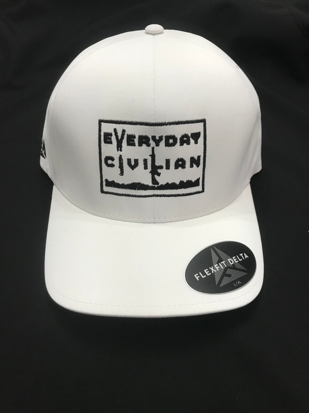 White EveryDayCivilian Flex Fit Delta Hat. Large/XL