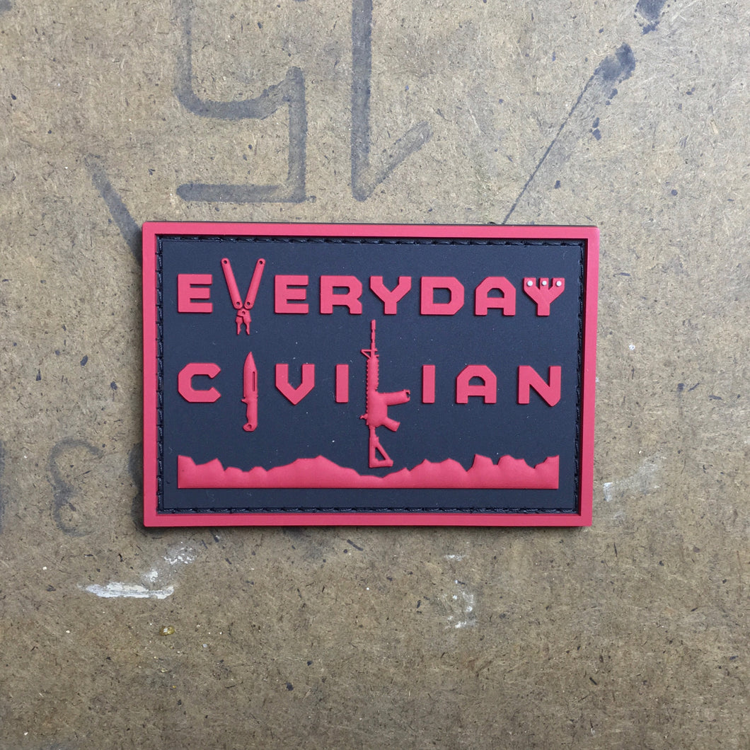 EveryDayCivilian PVC Patch Black & Red